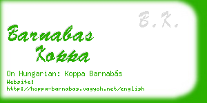 barnabas koppa business card