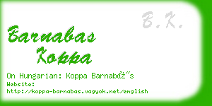 barnabas koppa business card
